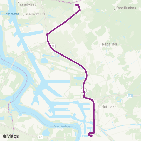 De Lijn Snelbus Putte - Stabroek - Antwerpen map