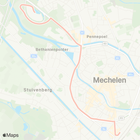 De Lijn Mechelen Station - Malinas map