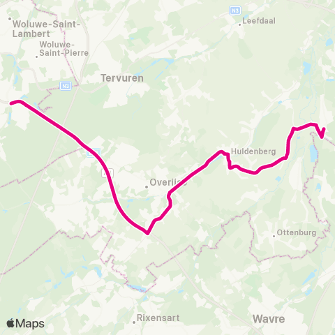 De Lijn Snelbus Oudergem - Huldenberg - Sint-Joris-Weert map