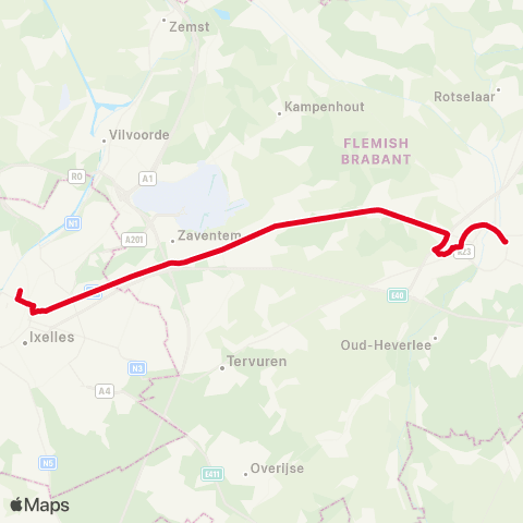 De Lijn Brussel Noord - Kortenberg - Leuven map