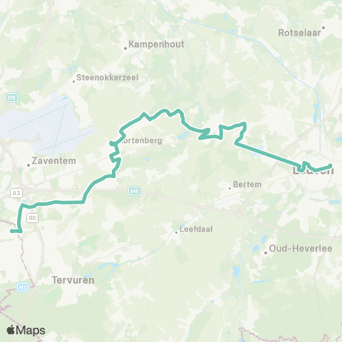 De Lijn Kraainem - Kortenberg - Erps-Kwerps - Leuven map