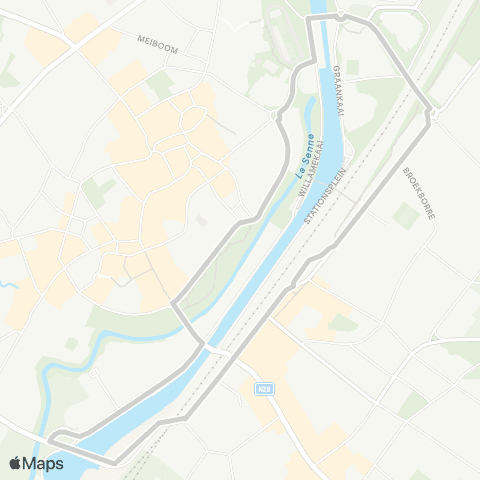 De Lijn Shuttlebus Halle map