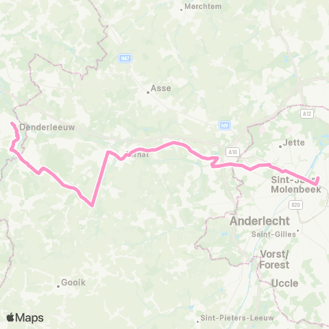 De Lijn Brussel Noord - Ternat - Liedekerke - Denderleeuw map