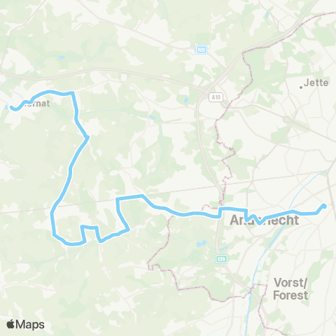 De Lijn Brussel Zuid - Itterbeek - Schepdaal ( - Ternat) map