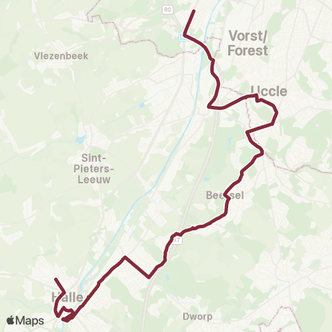De Lijn Anderlecht - Drogenbos - Beersel - Halle AZ map