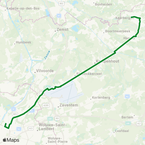 De Lijn Brussel Noord - Haacht - Keerbergen map
