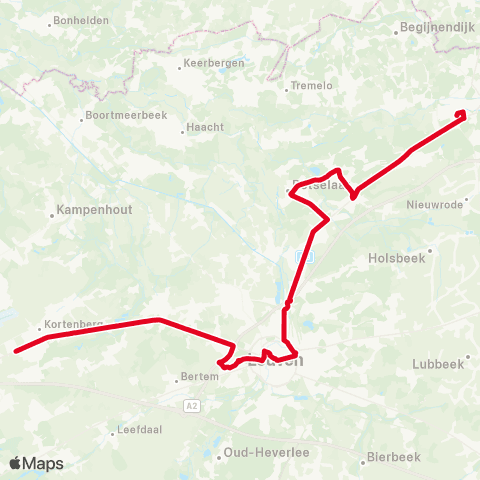 De Lijn Kortenberg - Leuven - Rotselaar - Aarschot map