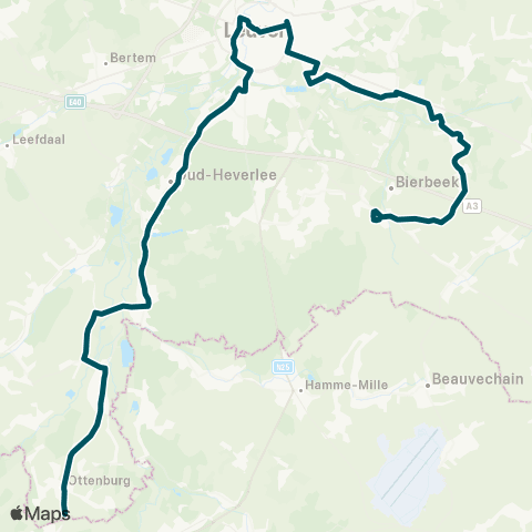 De Lijn Bierbeek - Leuven - Ottenburg map