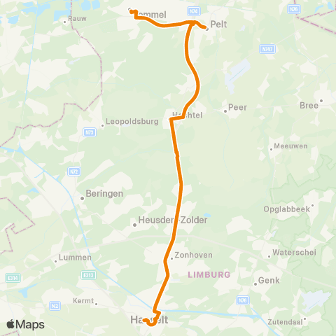 De Lijn Hasselt - Lommel map