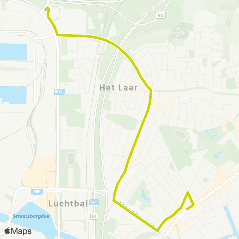 De Lijn Merksem - P+R Luchtbal map
