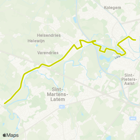 De Lijn Gent - Blaarmeersen - Drongen - Sint-Martens-Leerne map