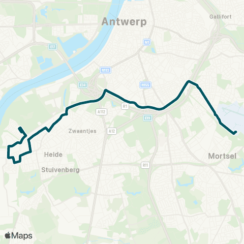 De Lijn Opera - Hoboken - Polderstad map