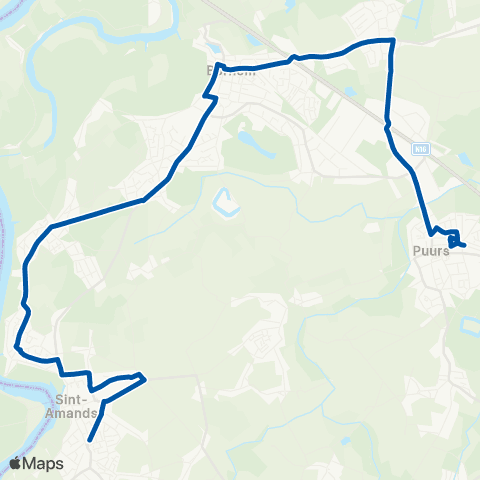 De Lijn Puurs - Hingene - Bornem - Sint-Amands map