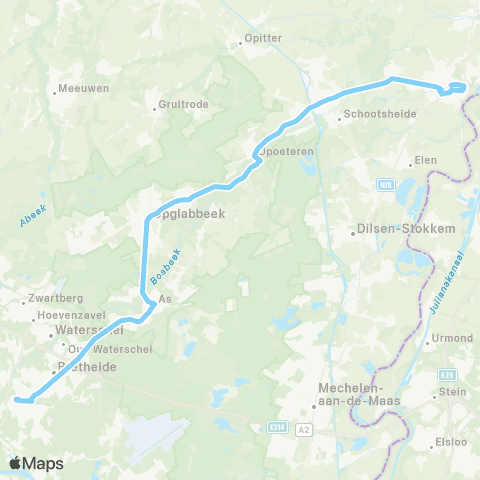 De Lijn Genk - Maaseik map