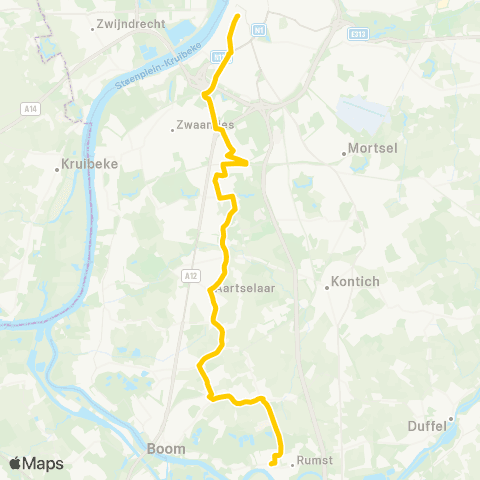 De Lijn Antwerpen Groenplaats - Aartselaar - Rumst map