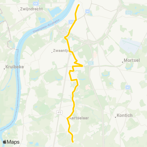 De Lijn Antwerpen Groenplaats - Aartselaar map