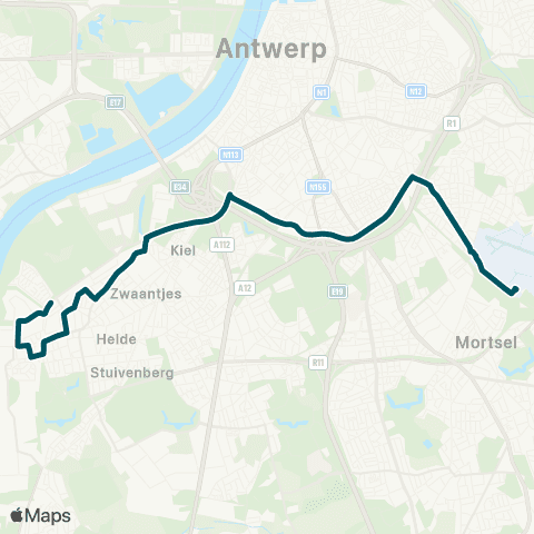 De Lijn Opera - Hoboken - Polderstad map