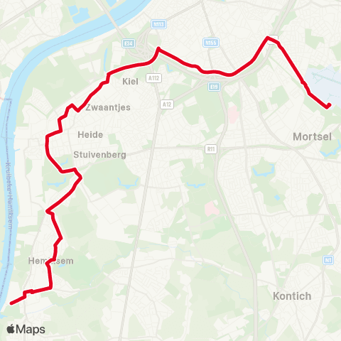 De Lijn Opera - Hoboken - Hemiksem map