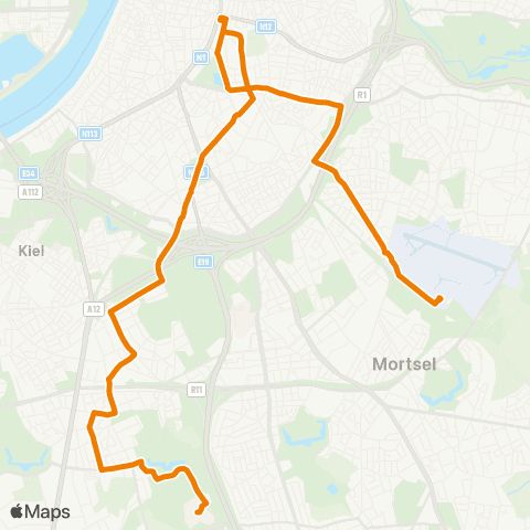 De Lijn Brouwersvliet - Centraal Station - UZA map