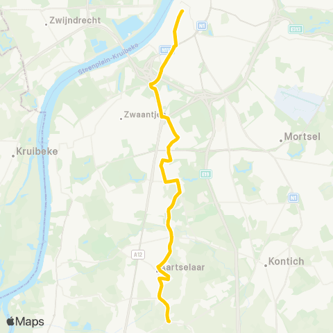 De Lijn Antwerpen Groenplaats - Aartselaar map