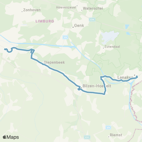 De Lijn Hasselt - Lanaken map