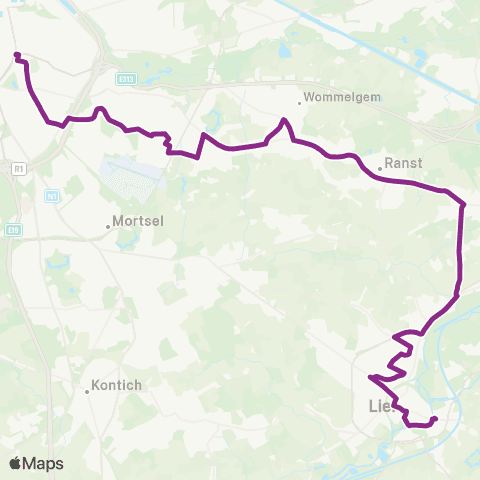 De Lijn Lier - Broechem - Wommelgem - Berchem - Antwerpen map