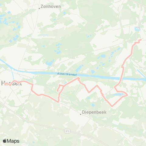 De Lijn Genk - Hasselt map