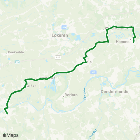 De Lijn Wetteren - Zele - Waasmunster - Hamme map