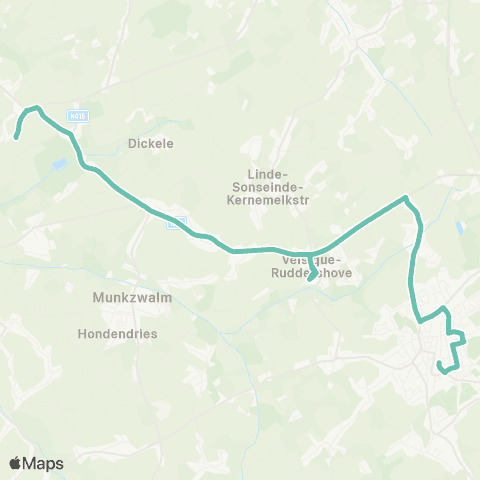 De Lijn Meilegem - Hundelgem - Velzeke - Zottegem map