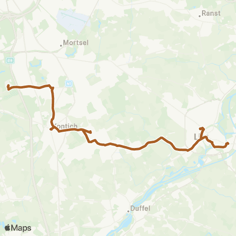 De Lijn Lier - Kontich - Edegem UZA map
