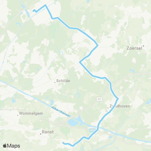 De Lijn Broechem - Zandhoven - Westmalle - Sint-Job-in-'t-Goor map