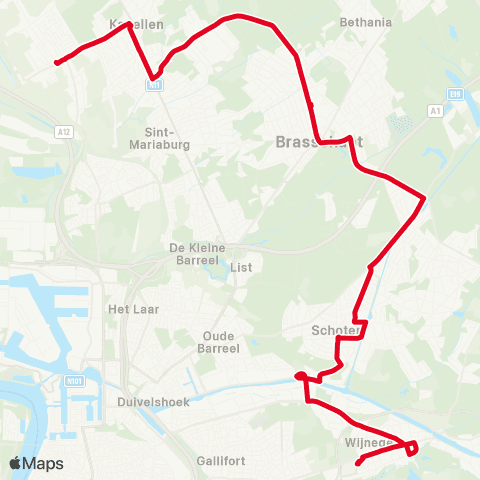 De Lijn Hoevenen - Kapellen - Brasschaat - Schoten - Wijnegem map