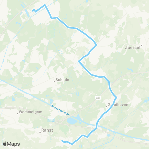 De Lijn Broechem - Zandhoven - Westmalle - Sint-Job-in-'t-Goor map