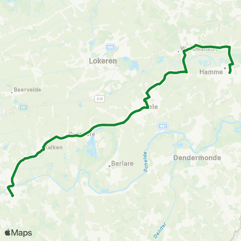 De Lijn Wetteren - Zele - Waasmunster - Hamme map