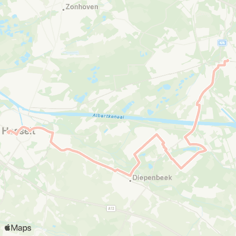 De Lijn Genk - Hasselt map