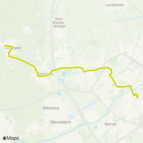 De Lijn Kortrijk - Heule - Gullegem - Moorsele - Ledegem map