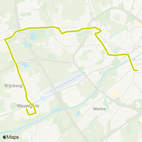 De Lijn Kortrijk - Heule - Gullegem - Moorsele - Wevelgem map