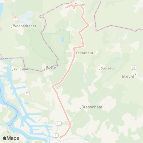 De Lijn Essen - Kapellen - (Merksem) map