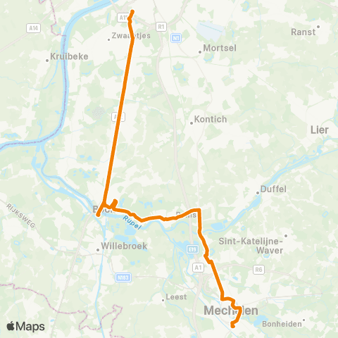 De Lijn Antwerpen - Boom - Rumst - Mechelen map