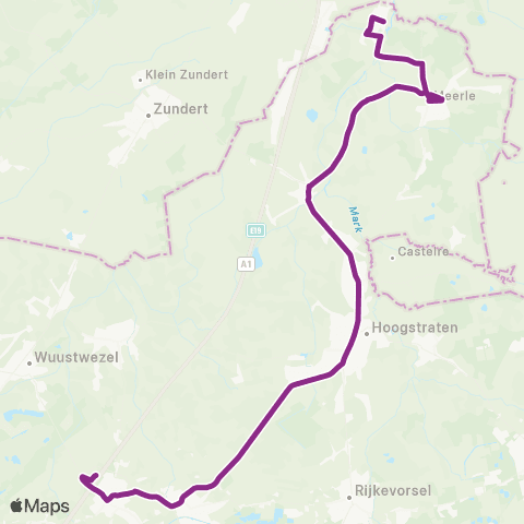 De Lijn Meersel-Dreef - Hoogstraten - Brecht Station Noorderkempen map