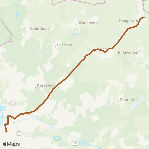 De Lijn Brecht - Antwerpen map