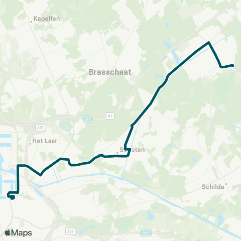 De Lijn Sint-Job - Schoten - Antwerpen map