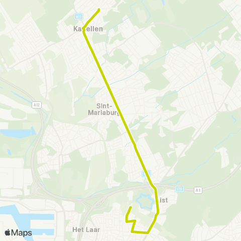 De Lijn Kapellen - Merksem Zwaantjeslei map