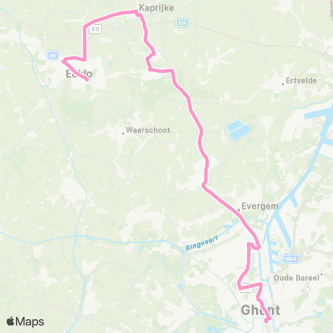 De Lijn Gent Zuid - Evergem - Sleidinge - Kaprijke - Eeklo map