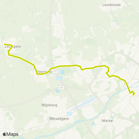 De Lijn Kortrijk - Heule - Gullegem - Moorsele - Ledegem map