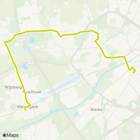De Lijn Kortrijk - Heule - Gullegem - Moorsele - Wevelgem map