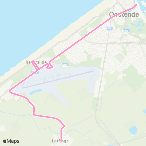 De Lijn Oostende - Luchthaven - Leffinge map