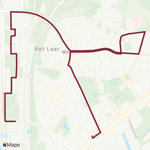 De Lijn Merksem Nolfplein - AZ Jan Palfijn - Luchtbal map