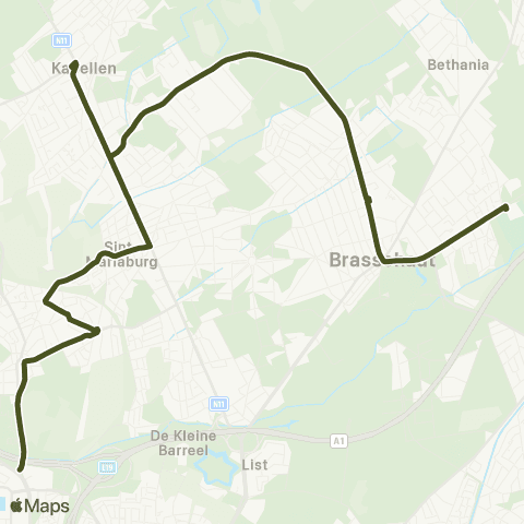 De Lijn Brasschaat - Ekeren - P+R Luchtbal map