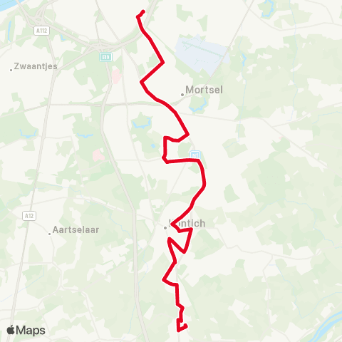 De Lijn Berchem Station - Mortsel - Waarloos map